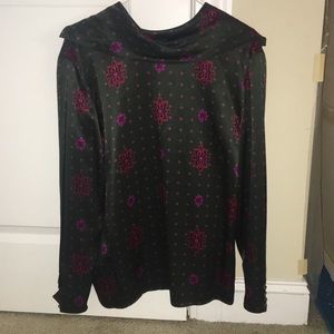 80s vintage boat neck silk blouse